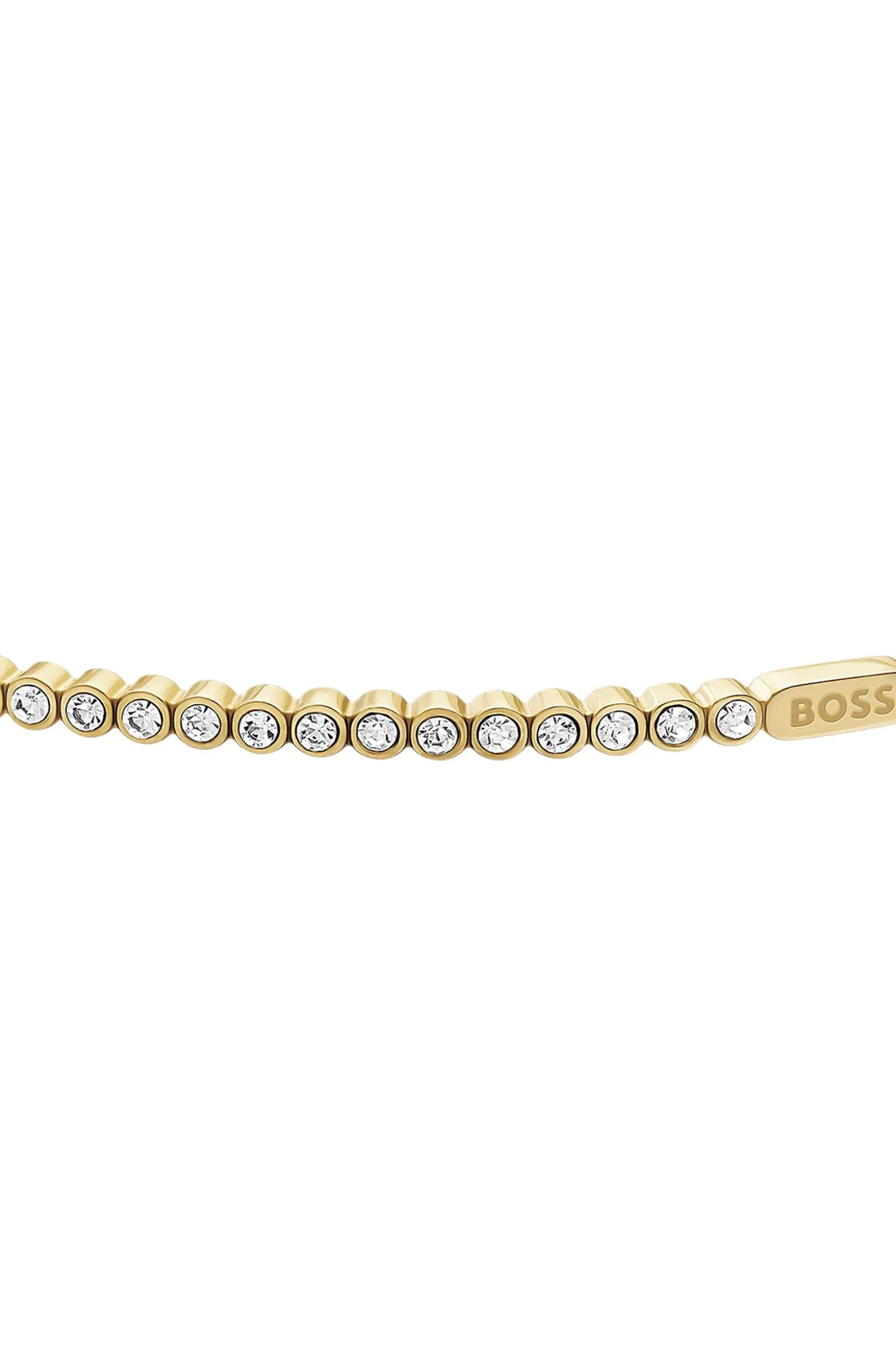 Kristallbesetztes Armband in hellem Gelbgold-Ton