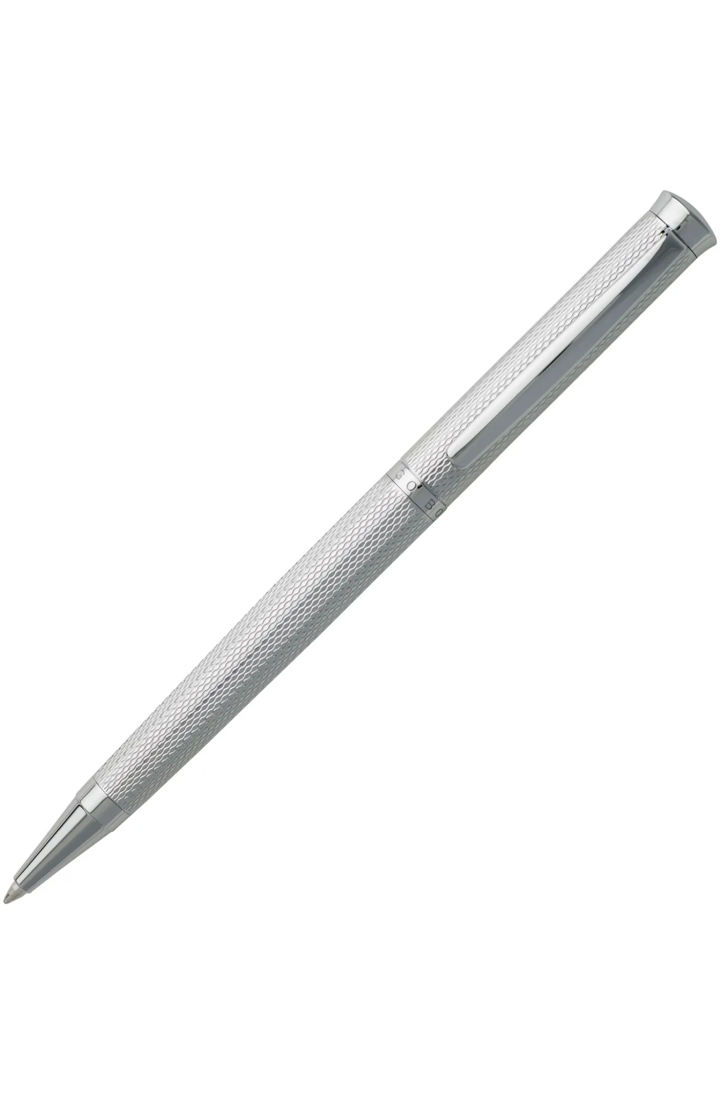Kugelschreiber mit Chrom-Beschichtung und Rauten-Gravur