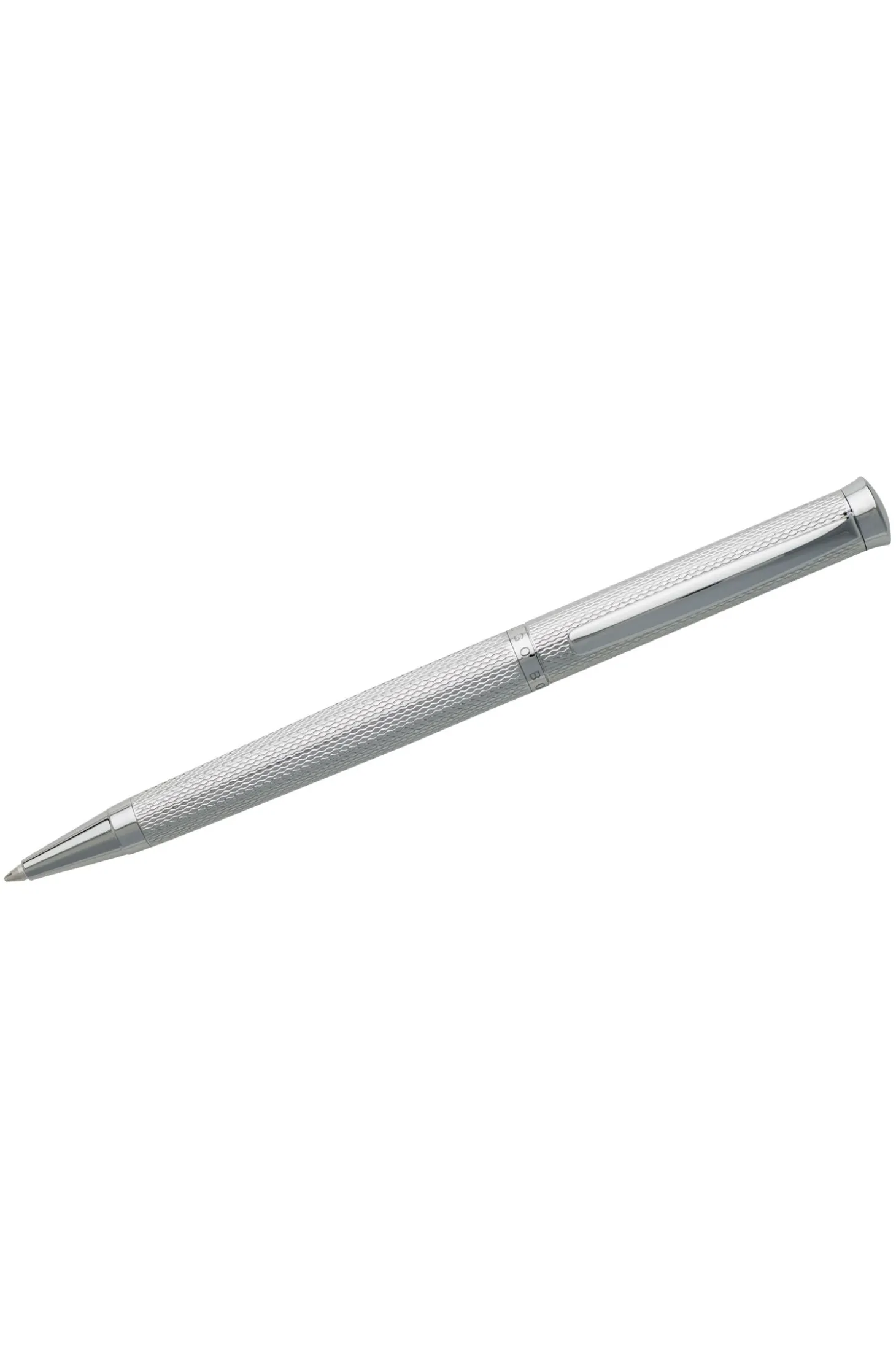 Kugelschreiber mit Chrom-Beschichtung und Rauten-Gravur