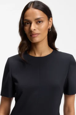 Kurzarm-Kleid aus japanischem Krepp