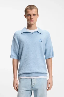 Kurzarm Oversized Pullover aus Baumwoll-Mix-Frottee