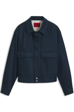 Kurze Relaxed-Fit Baumwolljacke aus Denim