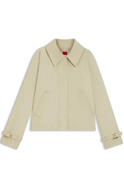 Kurzer Regular-Fit Trenchcoat aus Baumwolle