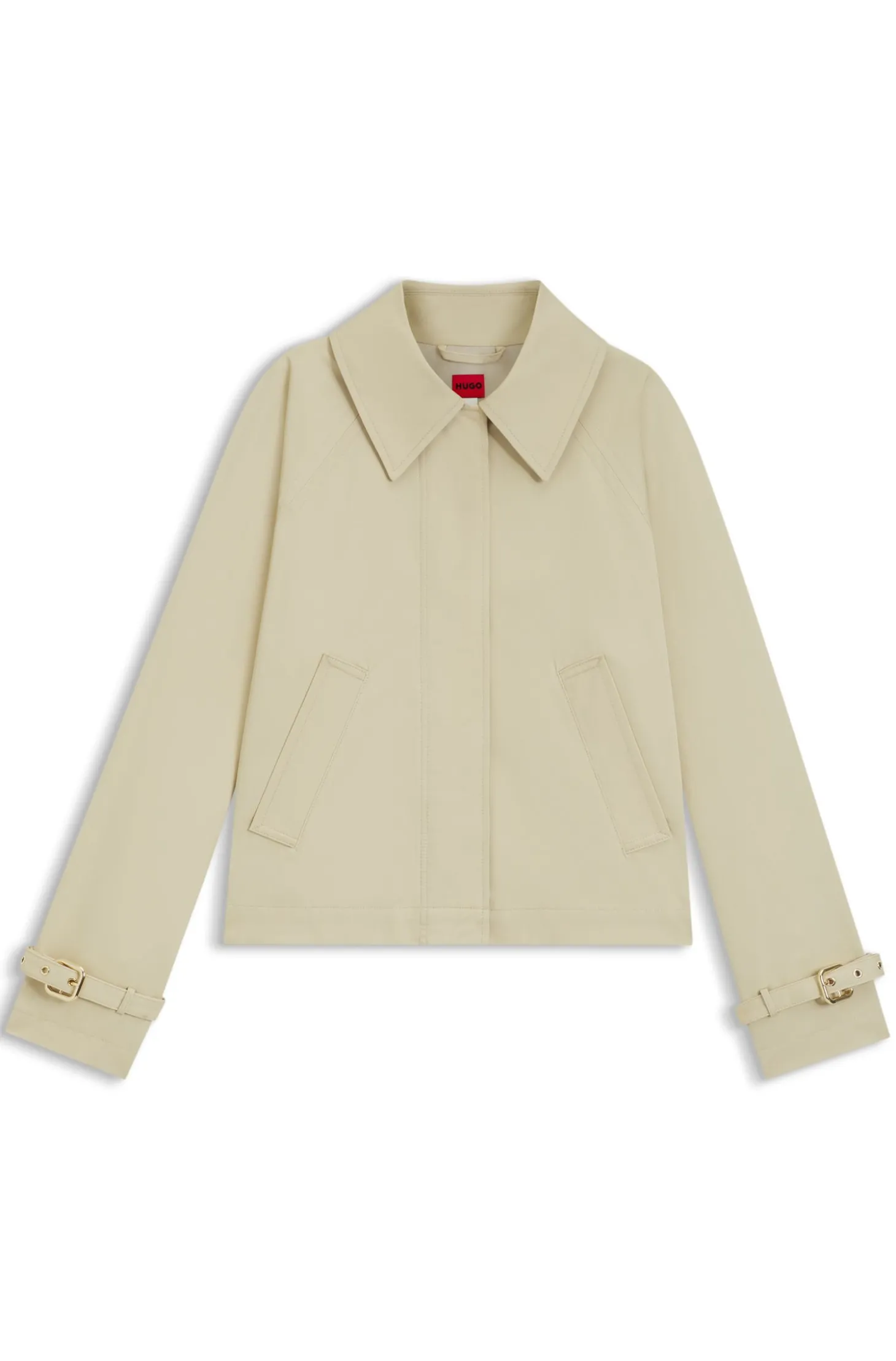 Kurzer Regular-Fit Trenchcoat aus Baumwolle