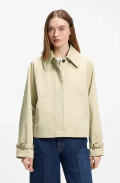 Kurzer Regular-Fit Trenchcoat aus Baumwolle