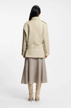 Kurzer Relaxed-Fit Trenchcoat aus Leder