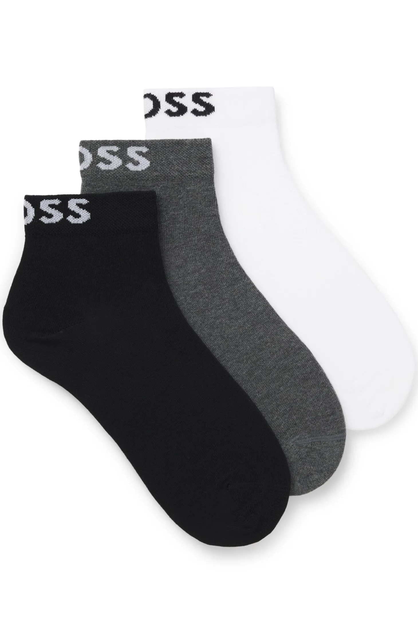 Kurze Socken mit Logos im Dreierpack