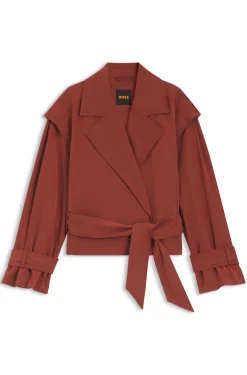 Kurze Trenchjacke mit Gürtel