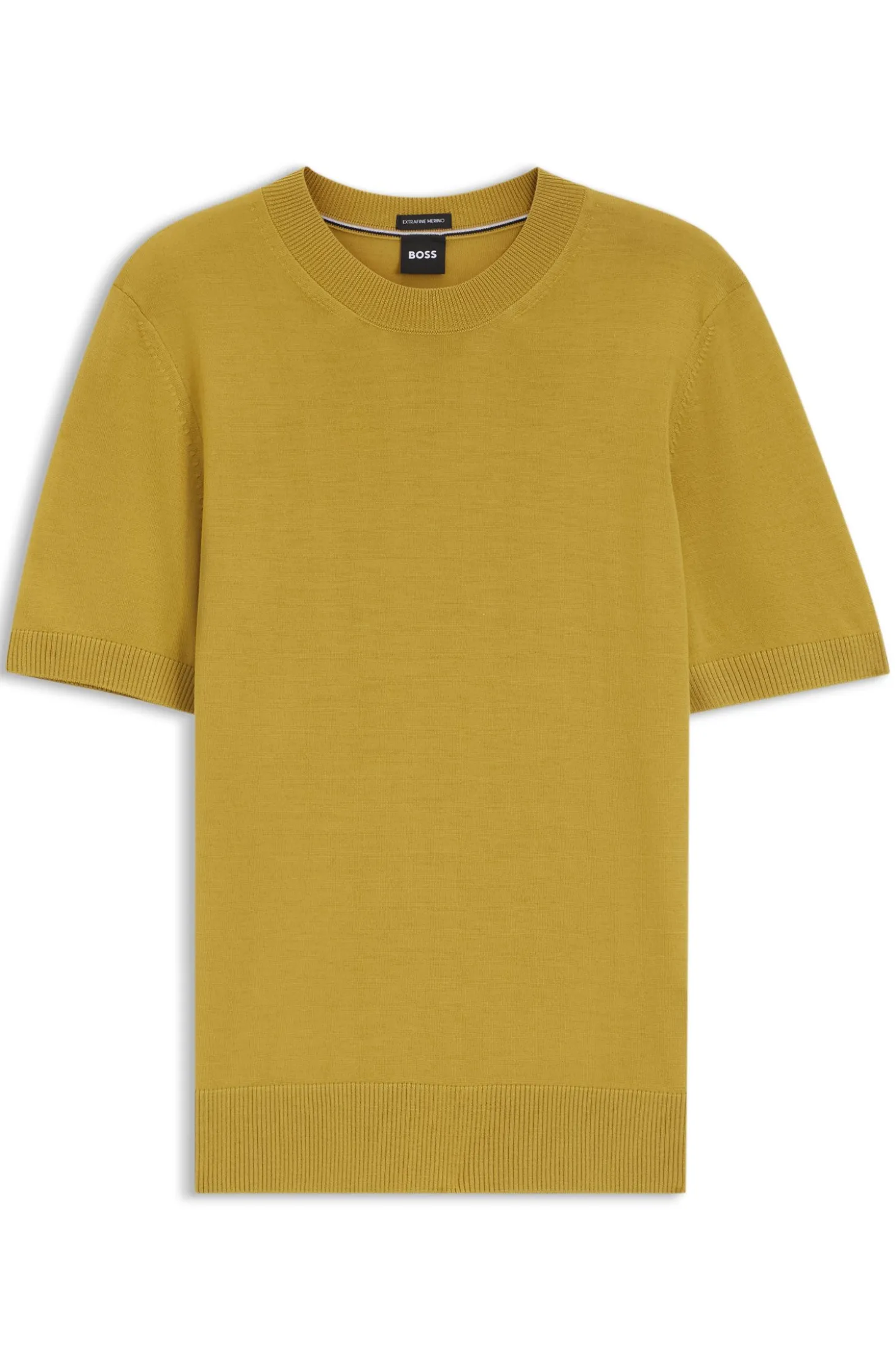 Kurzärmliges Strick-T-Shirt aus Merinowolle