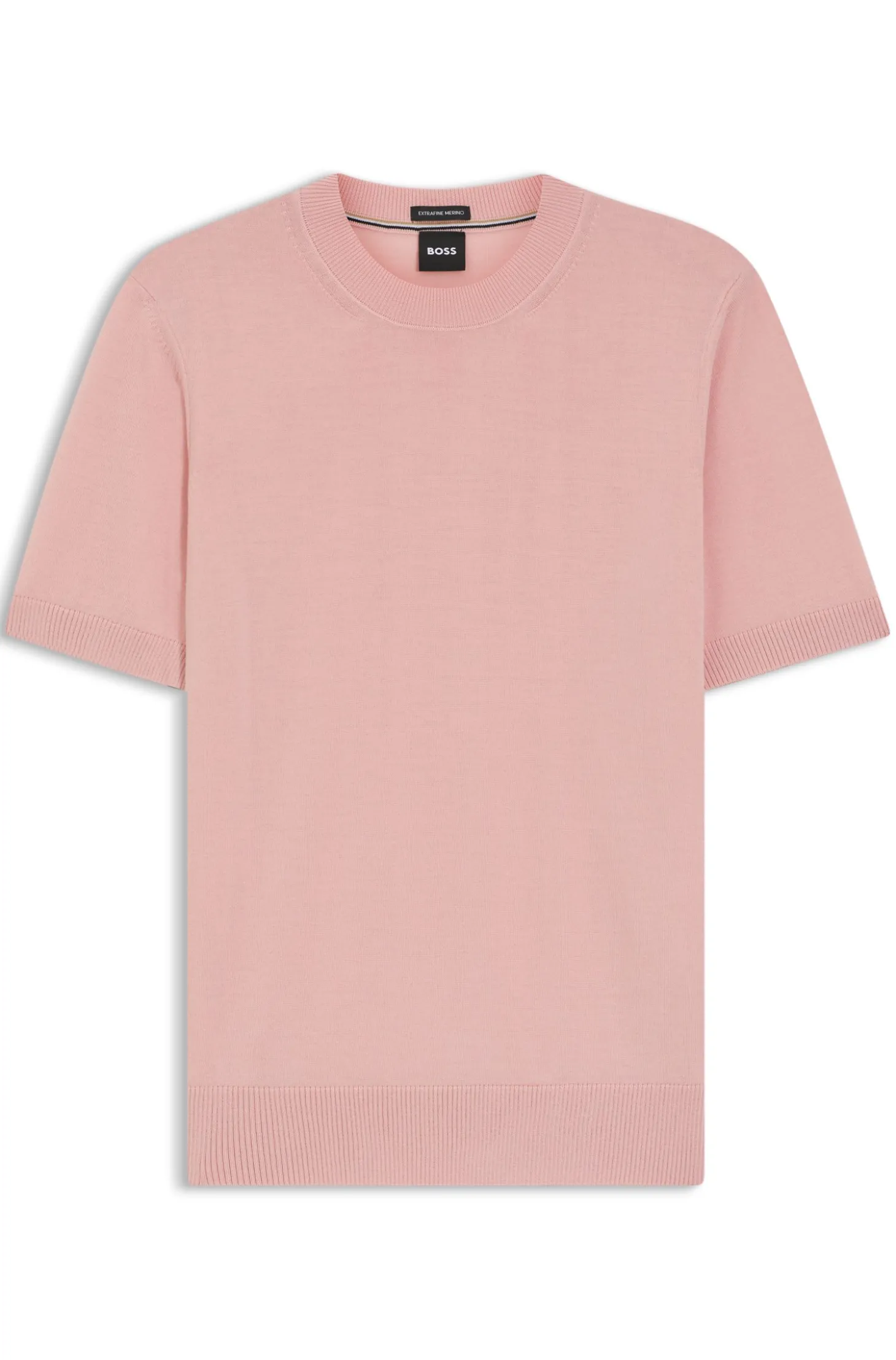 Kurzärmliges Strick-T-Shirt aus Merinowolle