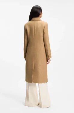 Langer Twill-Mantel mit zweireihiger Knopfleiste