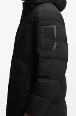 Lange, wasserabweisende Daunenjacke aus Stretch-Gewebe