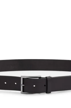 Ledergürtel mit Logo-Gravur auf der Schließe