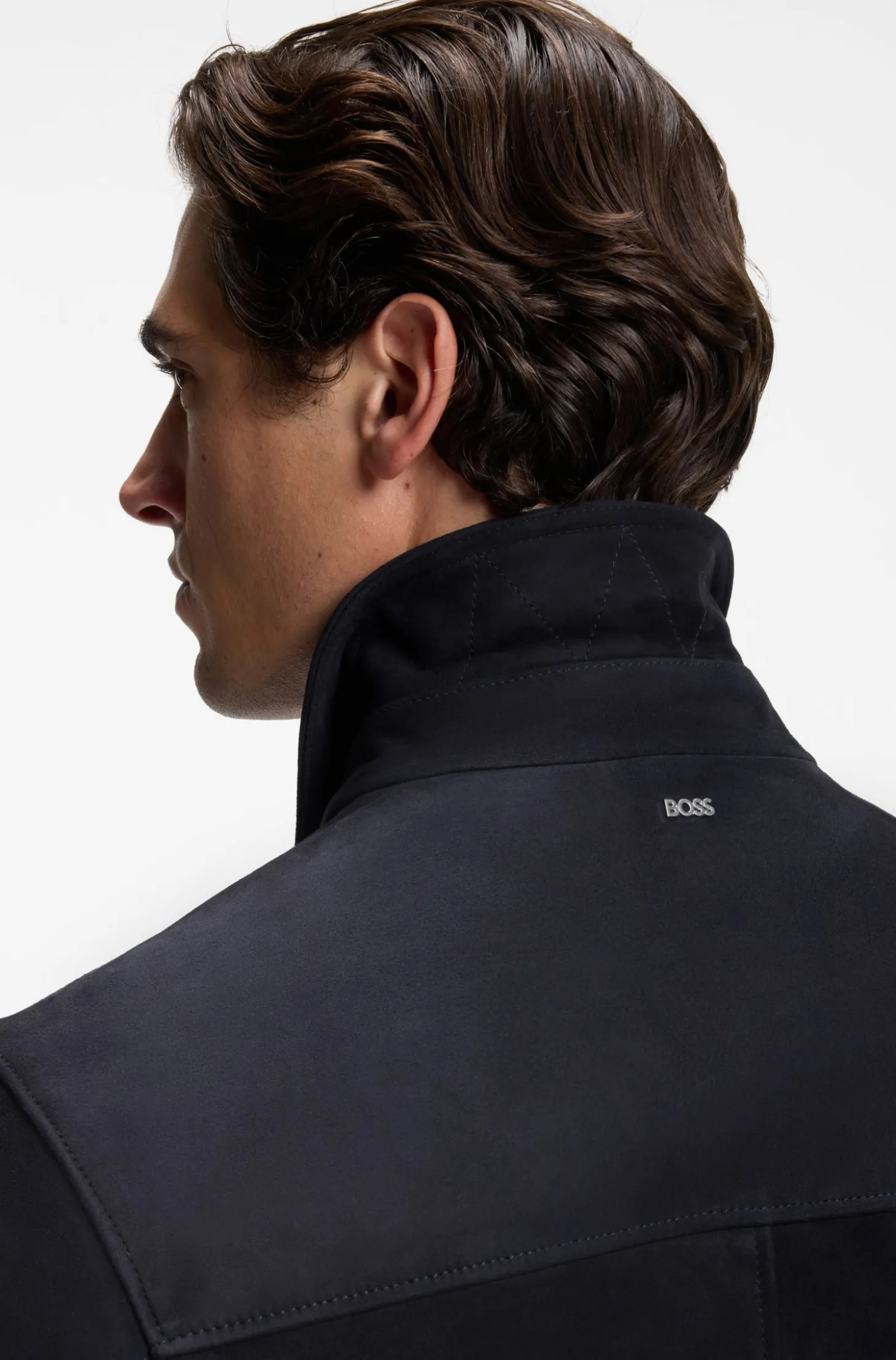 Lederjacke aus Veloursleder mit Reißverschluss