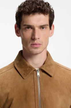 Lederjacke aus Veloursleder mit Reißverschluss