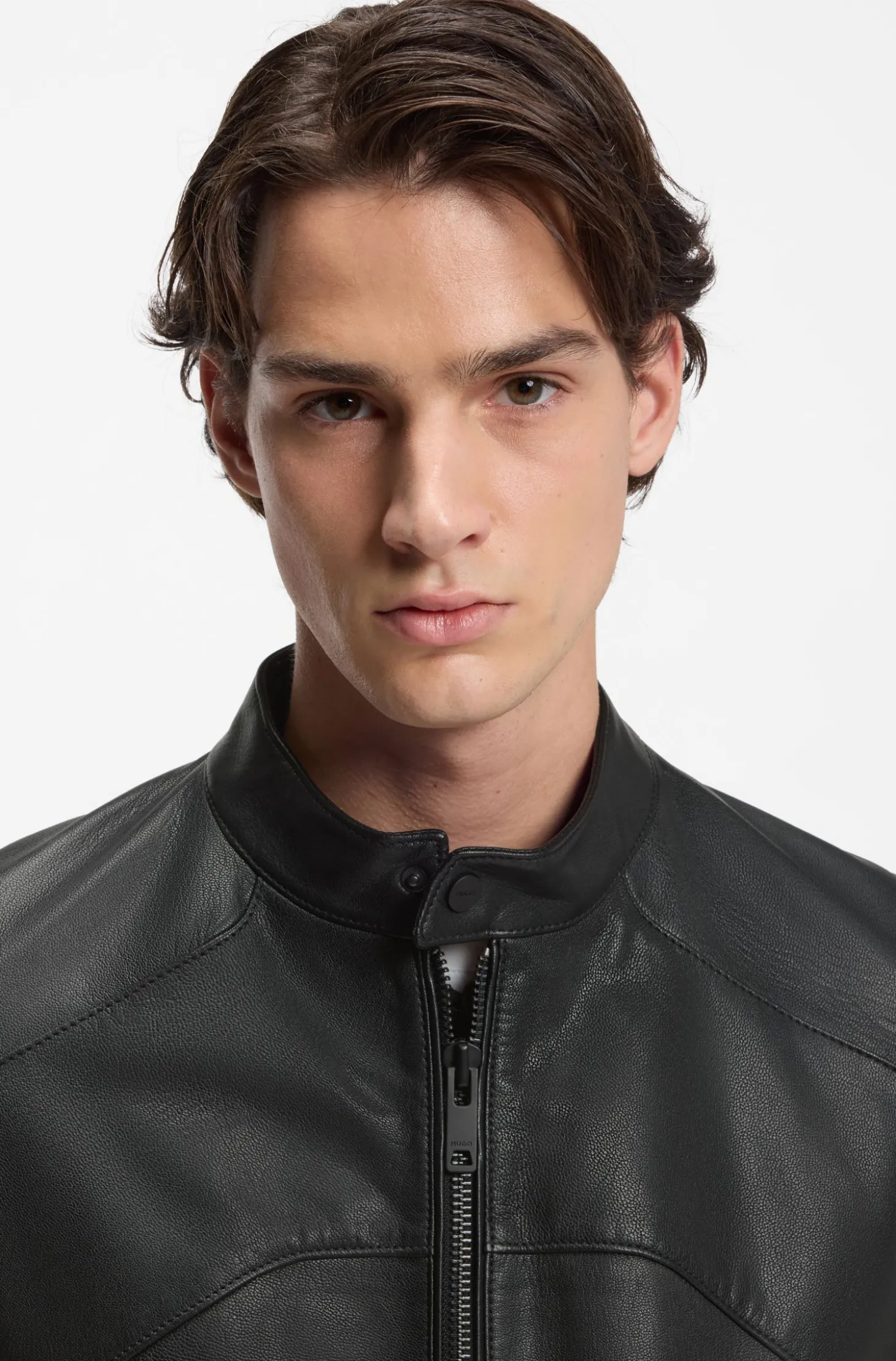 Lederjacke mit Paspeln