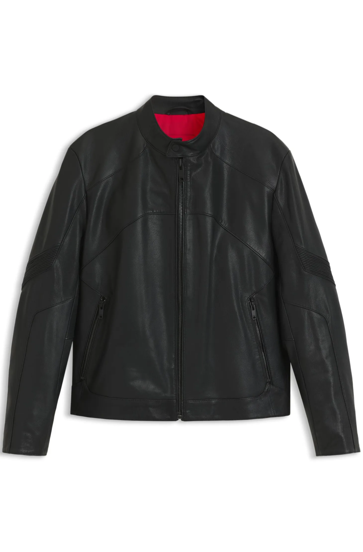 Lederjacke mit Paspeln