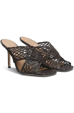Ledersandalen mit geflochtenem Obermaterial