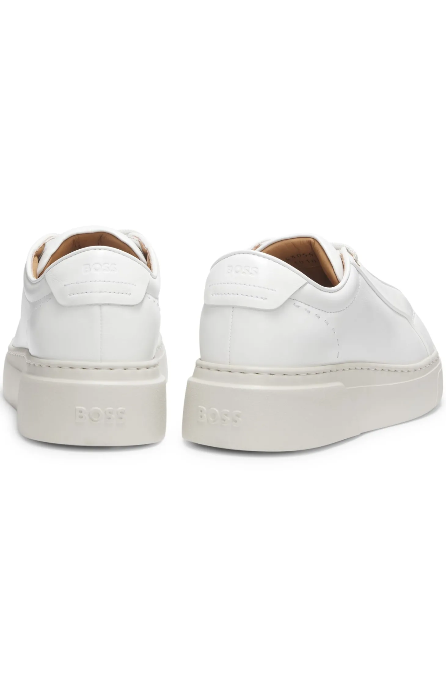 Ledersneakers mit integriertem Keilabsatz