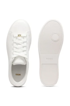 Ledersneakers mit Logo-Prägung