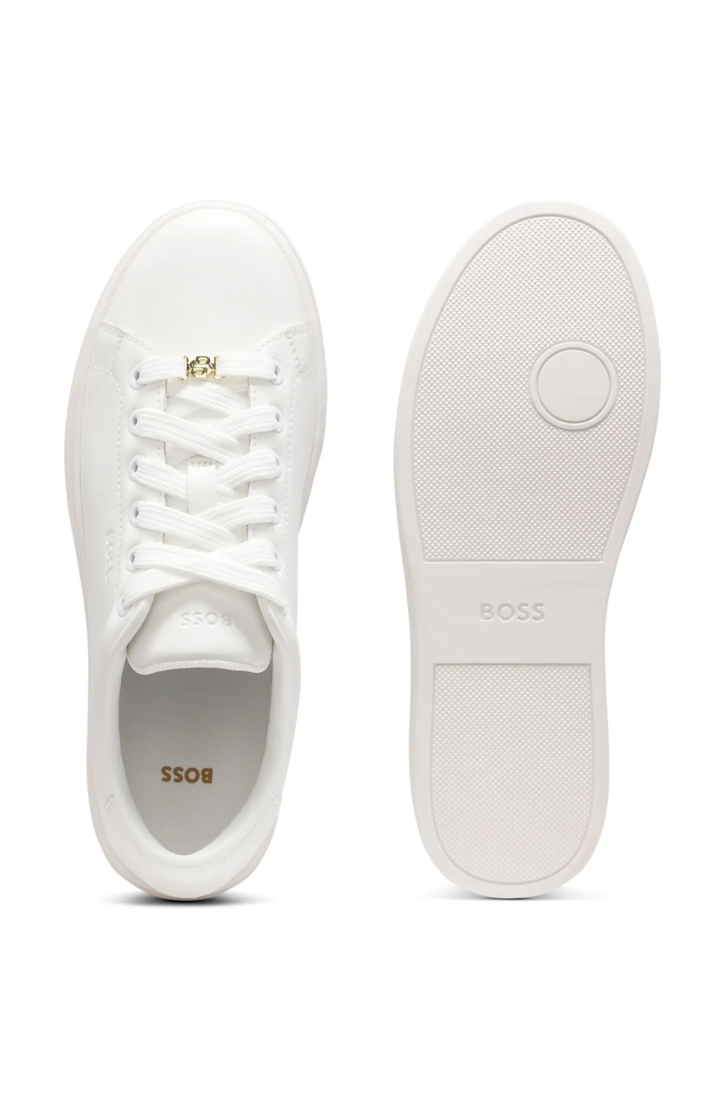 Ledersneakers mit Logo-Prägung