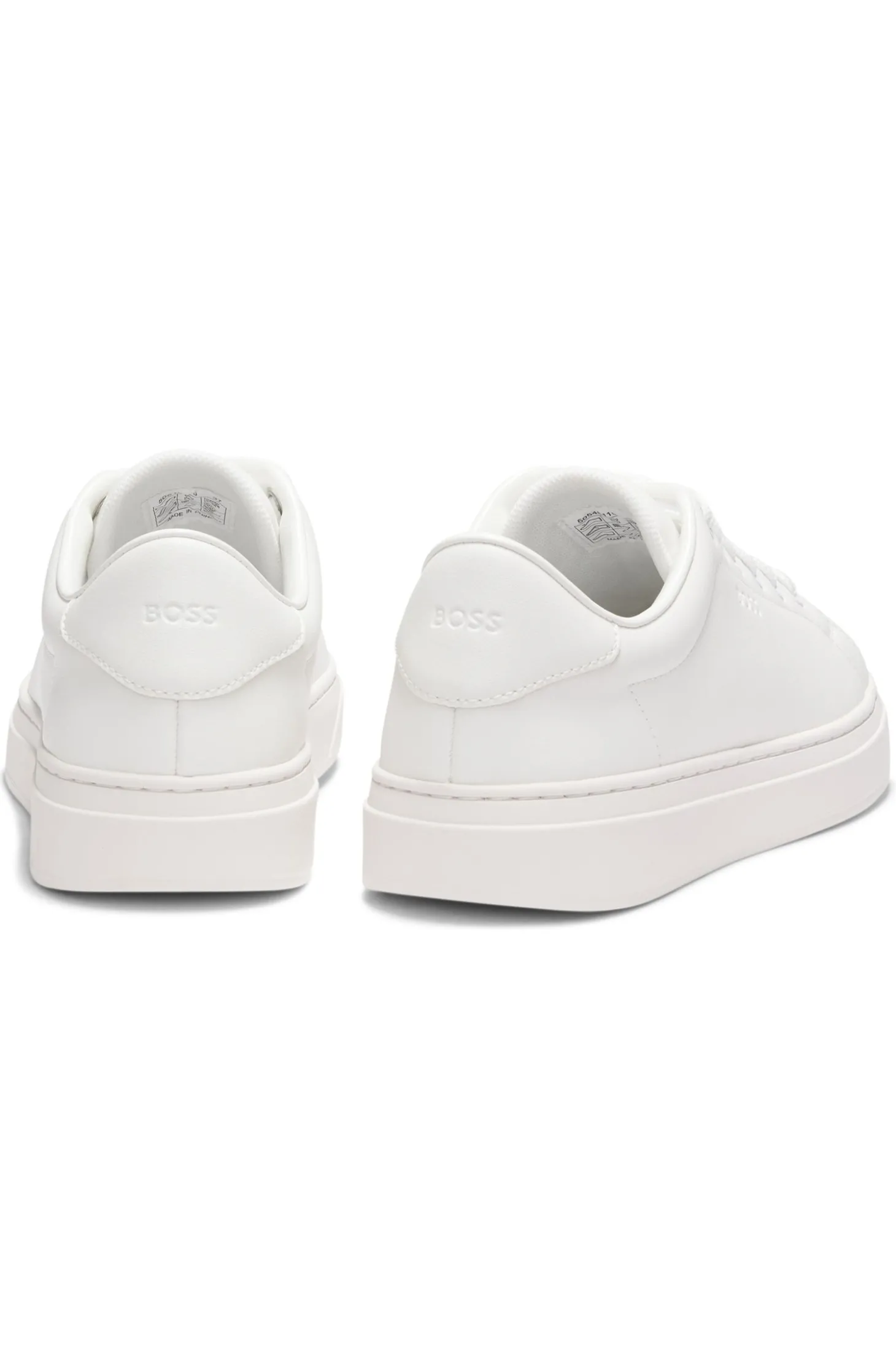 Ledersneakers mit Logo-Prägung