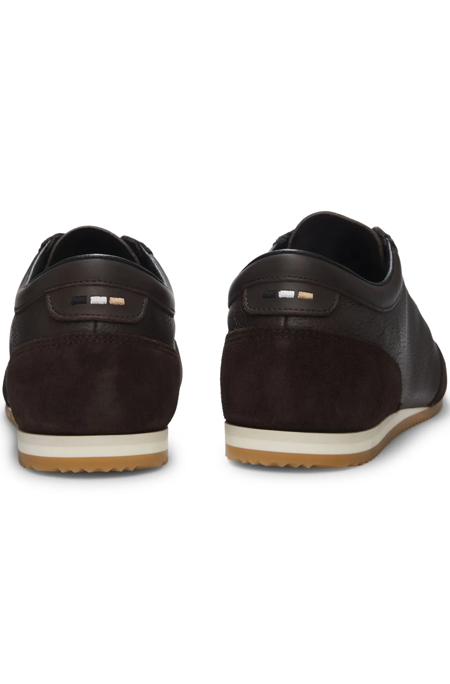 Ledersneakers mit Veloursleder-Details