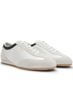 Ledersneakers mit Veloursleder-Details