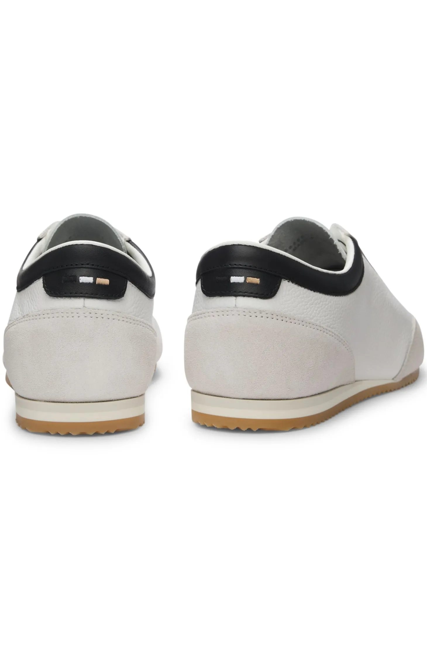 Ledersneakers mit Veloursleder-Details