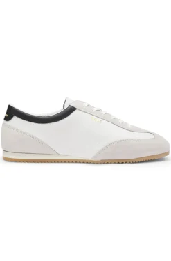 Ledersneakers mit Veloursleder-Details