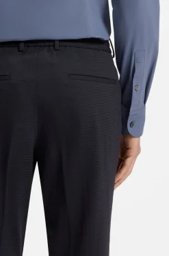 Leicht verstaubare Slim-Fit Hose aus waschmaschinenfestem Woll-Mix
