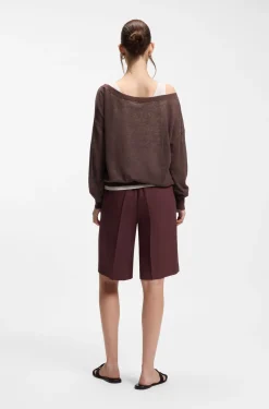 Leinen-Baumwoll-Pullover mit Unterzieh-Layer