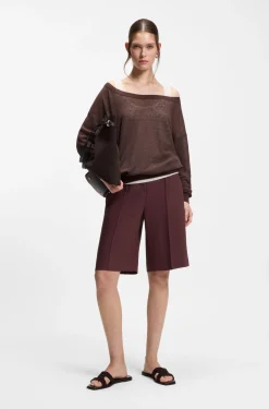 Leinen-Baumwoll-Pullover mit Unterzieh-Layer