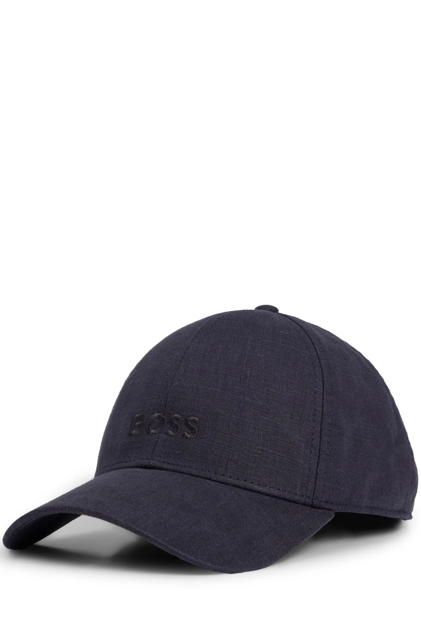 Leinen-Cap mit Logo-Stickerei