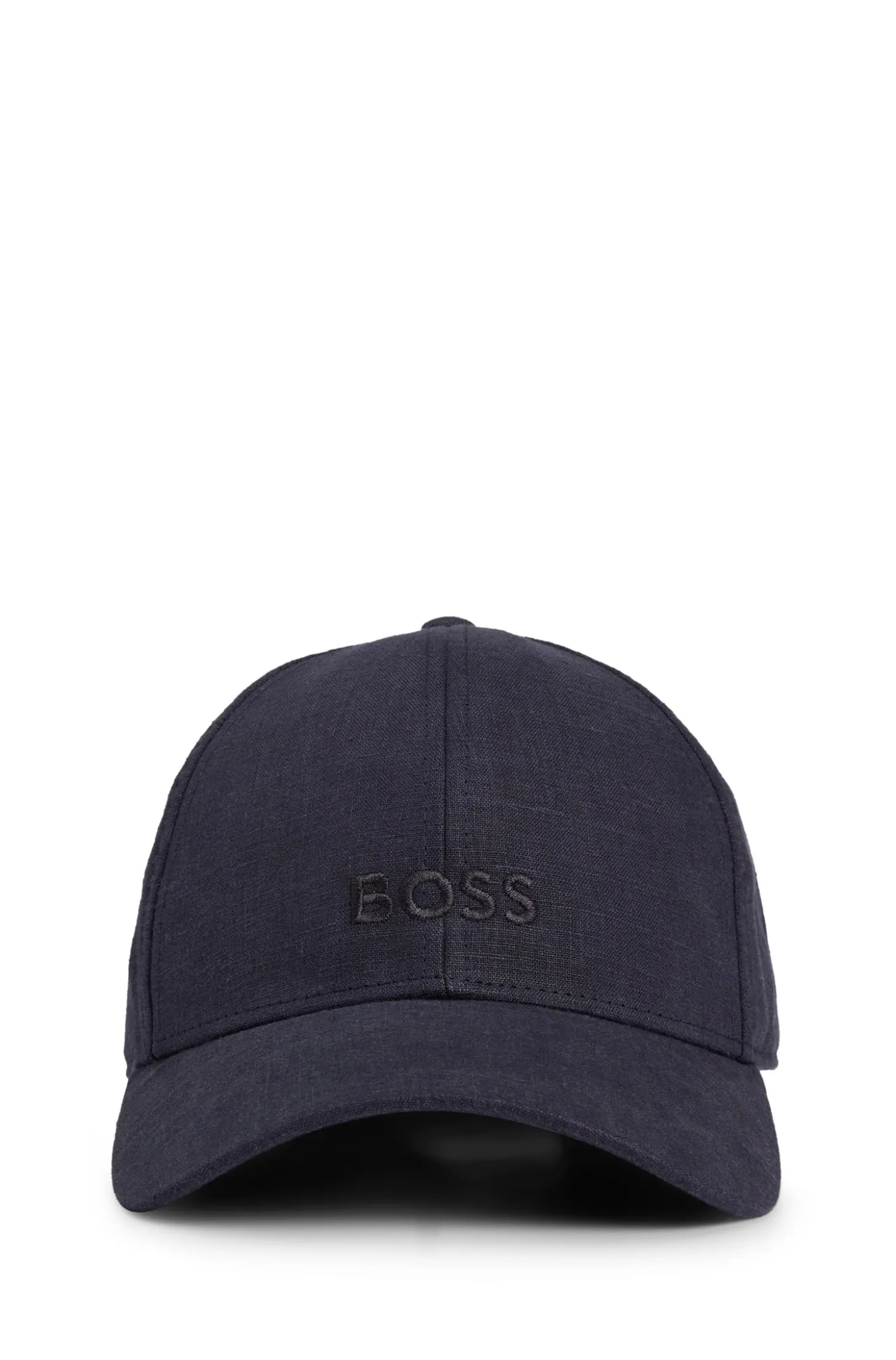 Leinen-Cap mit Logo-Stickerei