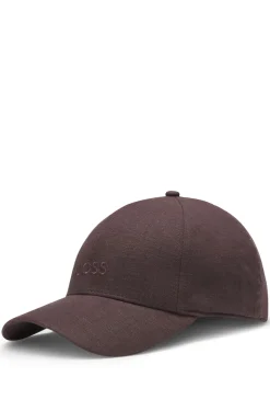 Leinen-Cap mit Logo-Stickerei