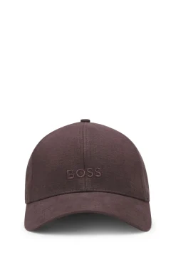 Leinen-Cap mit Logo-Stickerei