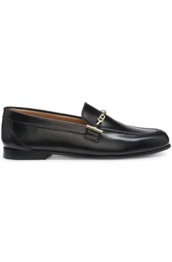 Loafer aus Leder mit Ketten- und Logo-Detail
