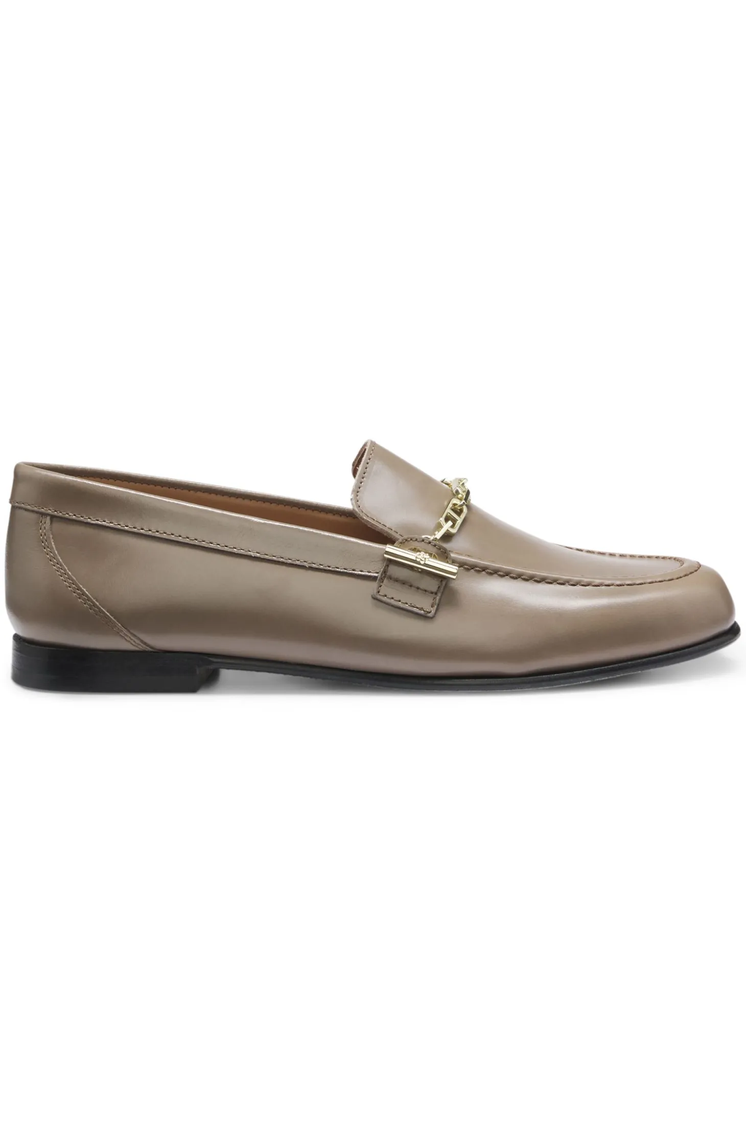 Loafer aus Leder mit Ketten- und Logo-Detail