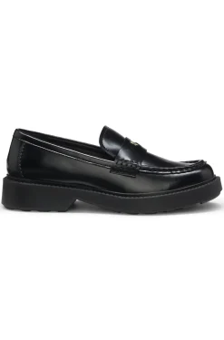 Loafer aus Leder mit Pennyloafer-Besatz und Stacked-Logo