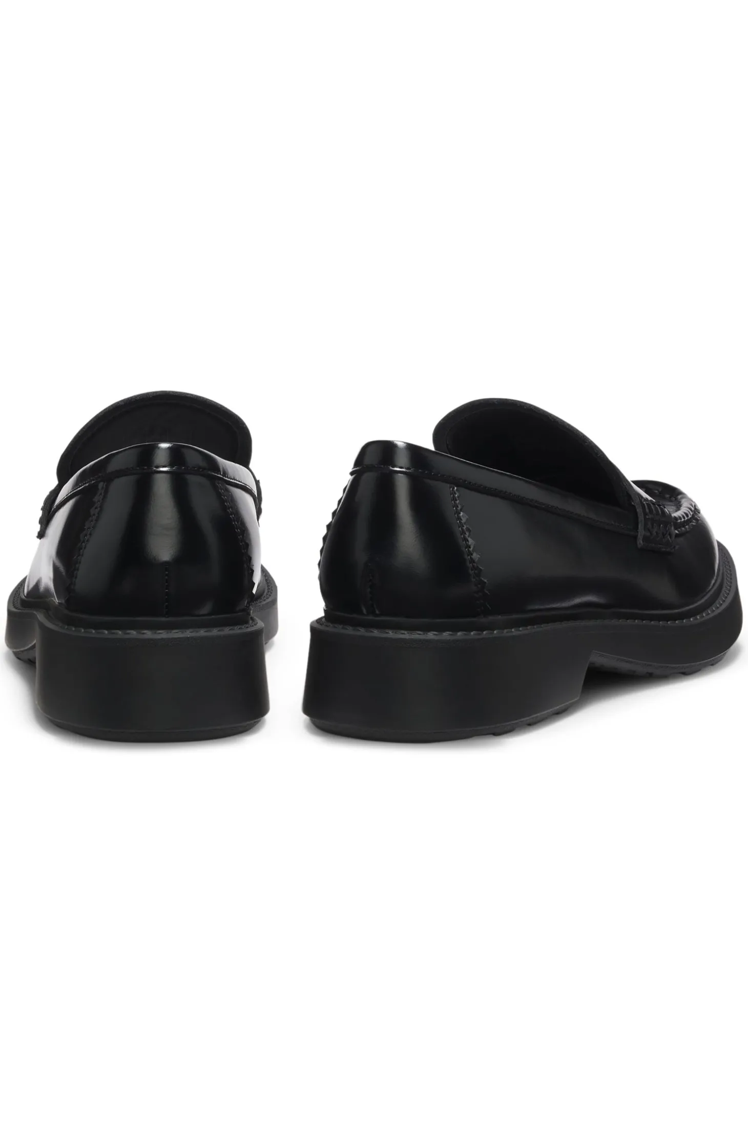 Loafer aus Leder mit Pennyloafer-Besatz und Stacked-Logo
