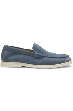 Loafer aus Veloursleder mit geprägtem Logo