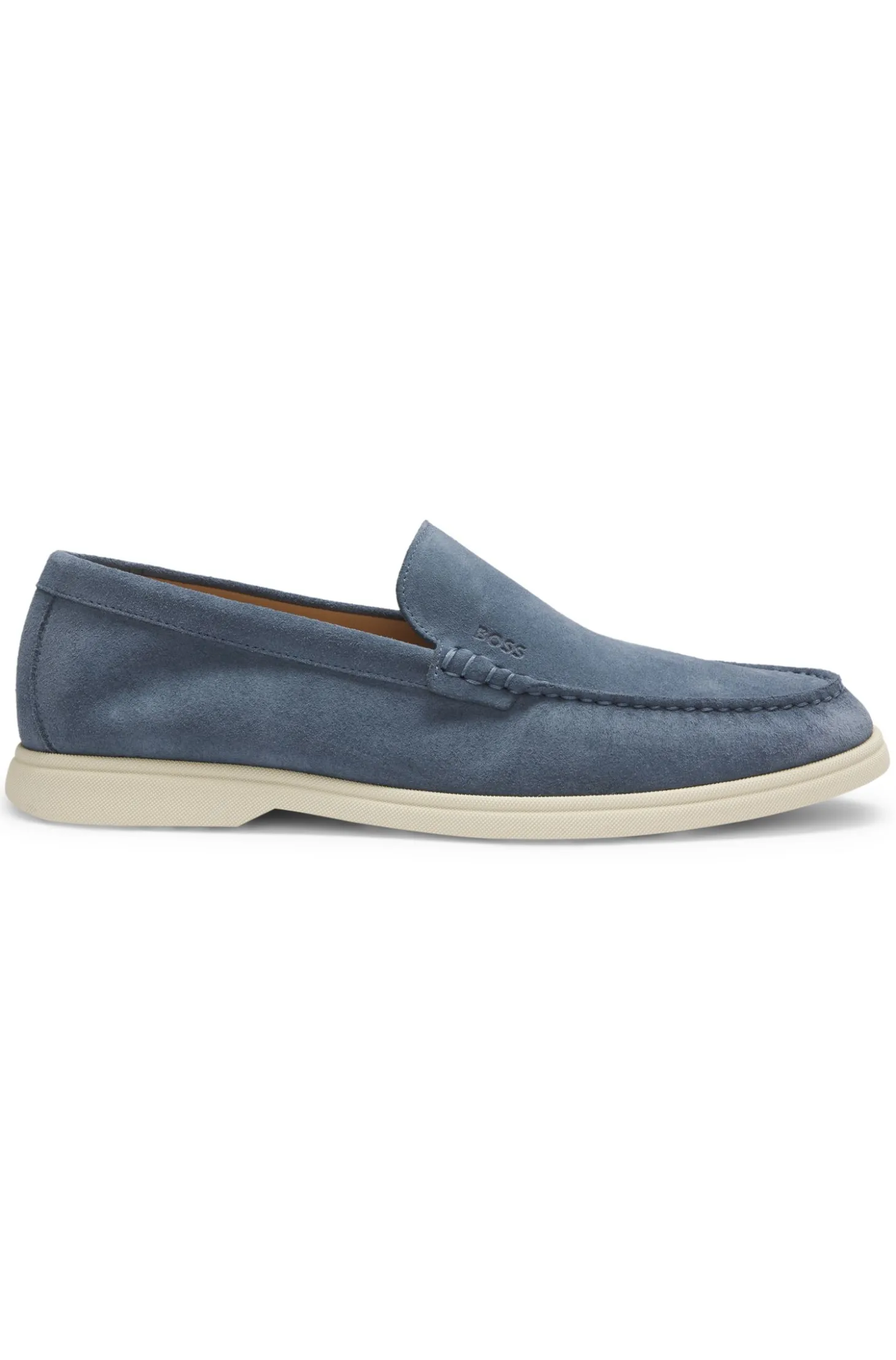 Loafer aus Veloursleder mit geprägtem Logo
