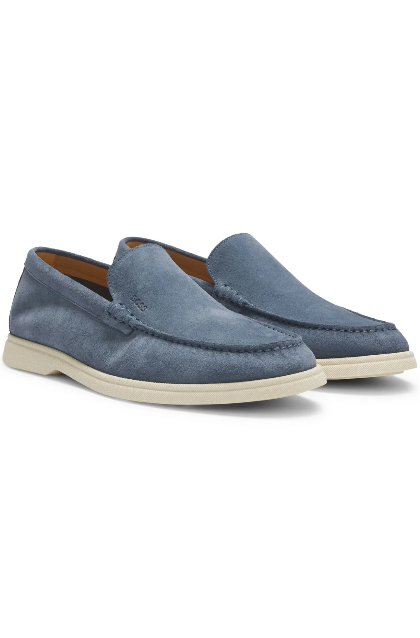 Loafer aus Veloursleder mit geprägtem Logo