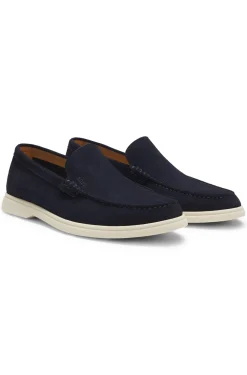 Loafer aus Veloursleder mit geprägtem Logo