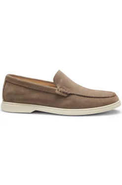 Loafer aus Veloursleder mit geprägtem Logo