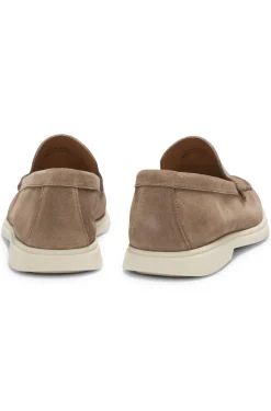 Loafer aus Veloursleder mit geprägtem Logo