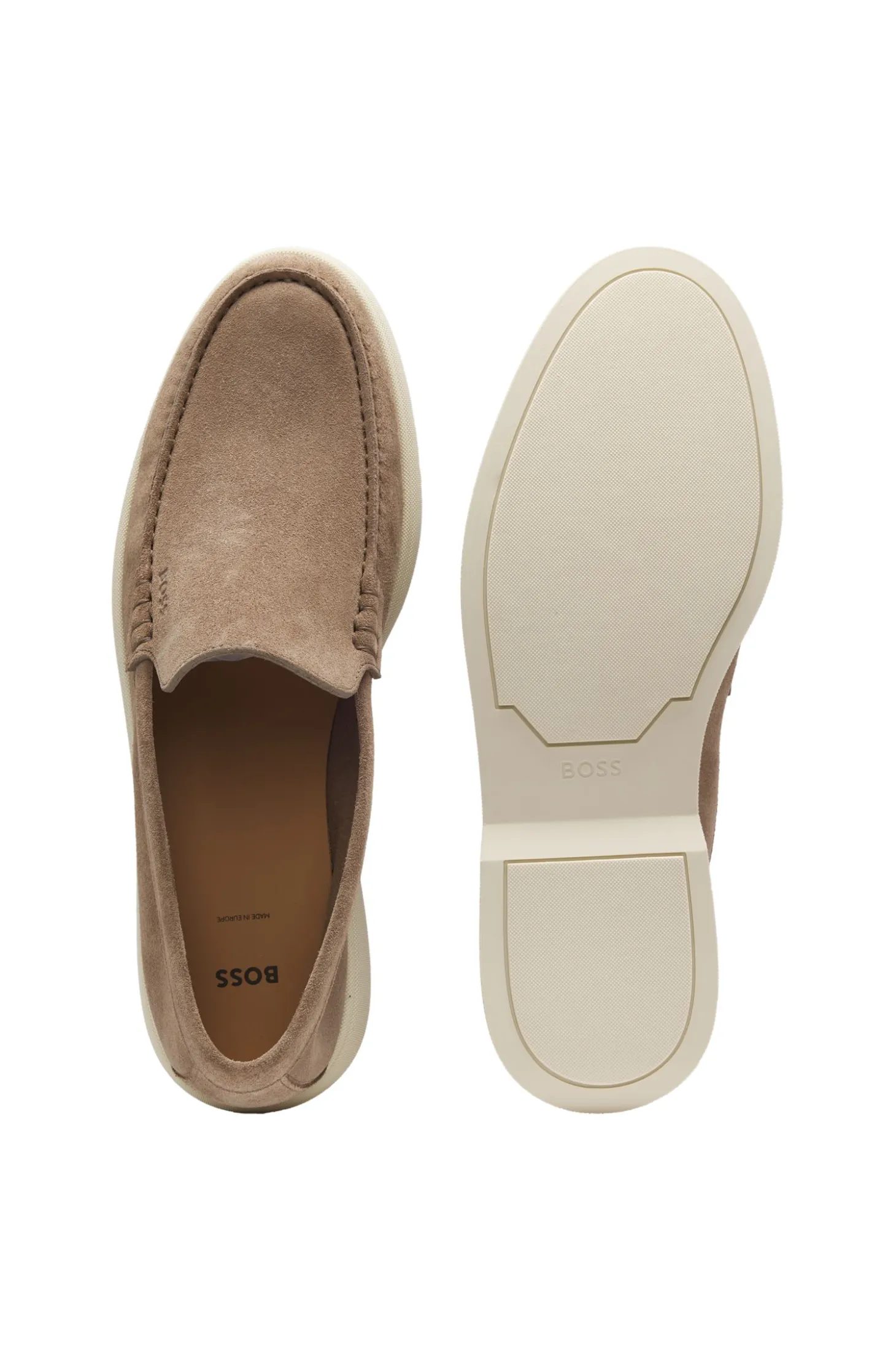 Loafer aus Veloursleder mit geprägtem Logo