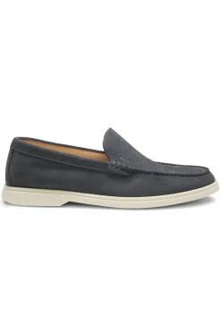 Loafer aus Veloursleder mit geprägtem Logo