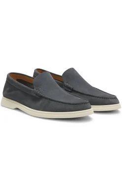 Loafer aus Veloursleder mit geprägtem Logo